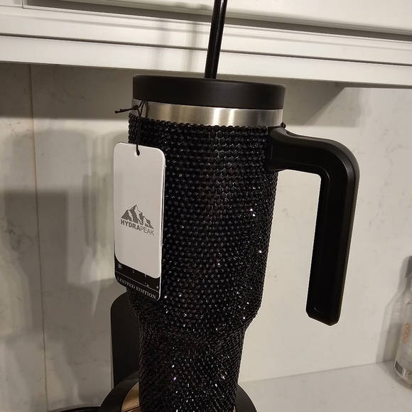 New Hydrapeak Black Rhinestone Stainless Steel 40oz Tumbler - Picture 12 of 14